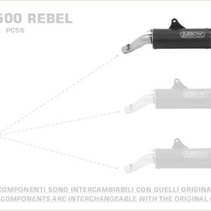 Arrow Rebel Edelstahl Dark Honda CMX 500 Rebel 17-19