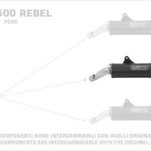Arrow Rebel Edelstahl Dark Honda CMX 500 Rebel 17-21