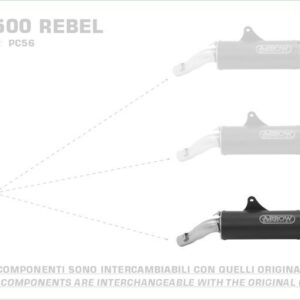 Arrow Rebel Edelstahl Dark Honda CMX 500 Rebel 17-21
