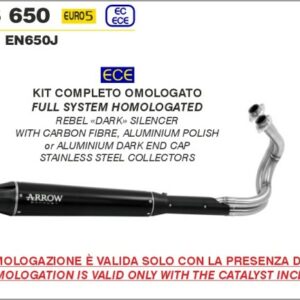 ARROW REBEL Edelstahl schwarz KAWASAKI VULCAN S 650 21-24