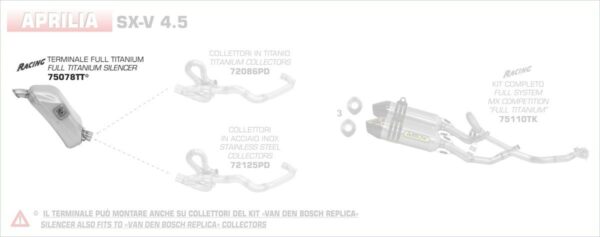 Arrow FULL TITANIUM" silencer (under seat)" Aprilia SX-V 4.5 07-14