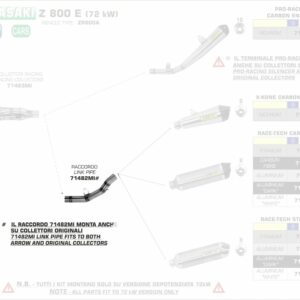 71482MI-Arrow Zwischenrohr Kawasaki Z 800 E 13-16