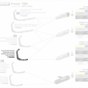71655MI-Arrow Racing Krümmer Yamaha Tracer 700 16-19