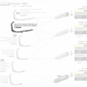 71605MI-Arrow High Up Krümmer YAMAHA MT-07-Tracer 700 14-20