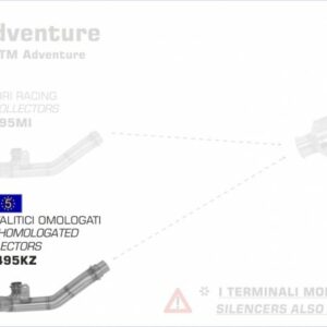 71495KZ-Arrow Krümmer mit Kat 2:1 KTM 1190/1050/1290 Adventure R ´15
