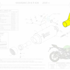 9773K050S2-MIVV Verbindungsrohr für Kawasaki ZX-6 R 636 19-