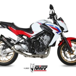 MIVV GP-C Edelstahl schwarz mit Carbonendkappe HONDA CB 650 F 2014 > 2018