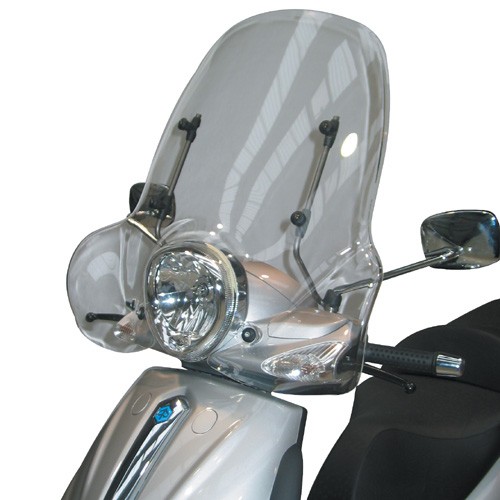 Windschild transparent, 435 mm hoch, 700 mm breit für verschiedene Piaggio Modelle