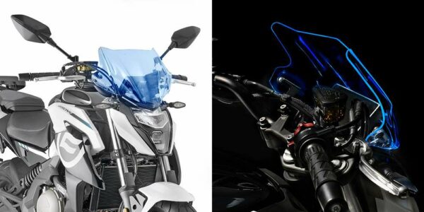 Windschild blau, 280x365 mm (HxB) ohne ABE - für verschiedene Modelle