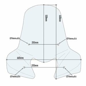 Windschild - transparent - 520x665 mm (HxB) - ohne ABE - für verschiedene Modelle