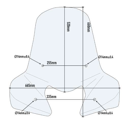 Windschild - transparent - 520x665 mm (HxB) - ohne ABE - für verschiedene Modelle