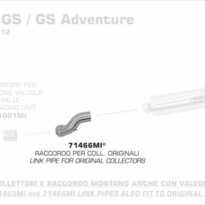 71466MI-Arrow Zwischenrohr für Originalkrümmer BMW R 1200 GS / Adventure 10-12
