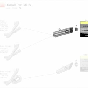 Arrow Indy Race Titan Ducati Diavel 1260 S 19-20