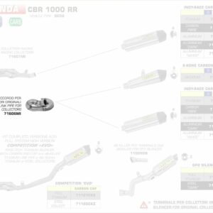 71606MI-Arrow Zwischenrohr für Originalkrümmer Honda CBR 1000 RR 14-16