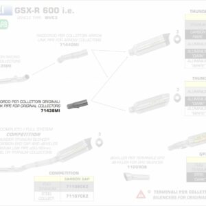 71438MI-Arrow Zwischenrohr für Endschalldämpfer Thunder und Works für Originalkr