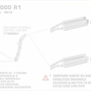 71363MI-Arrow Zwischenrohr für Originalkrümmer Yamaha YZF 1000 R1 07-08