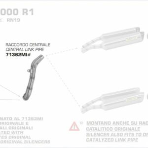 71362MI-Arrow Zwischenrohr, zentral Yamaha YZF 1000 R1 07-08