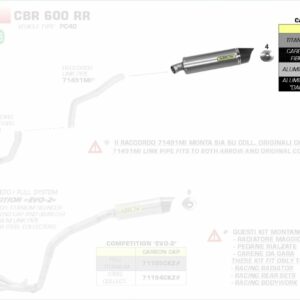 Arrow Indy Race Aluminium schwarz Honda CBR 600 RR (PC40) `13
