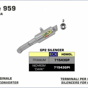 Arrow Pro-Race Titan DUCATI 959 PANIGALE 16-19