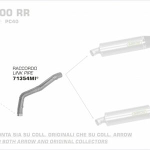 71354MI-Arrow Zwischenrohr, zentral Honda CBR 600 RR 07-08