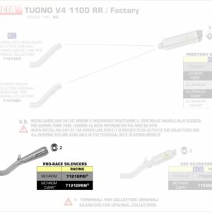 Arrow Pro-Race nichrom Dark" silencers kit" Aprilia TUONO V4 1100 17-18